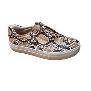 J/Slides Heidi Slip-On Round toe Platform Sneaker Python Snake Print Size 6.5